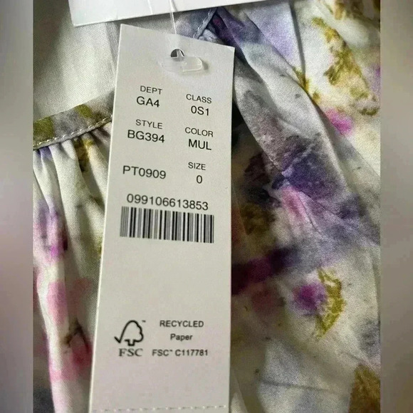 J. Crew Flora Obscura X‎  Side-cutout Dress Women’s Sz 0 NWT Coquette Feminine - Picture 11 of 14